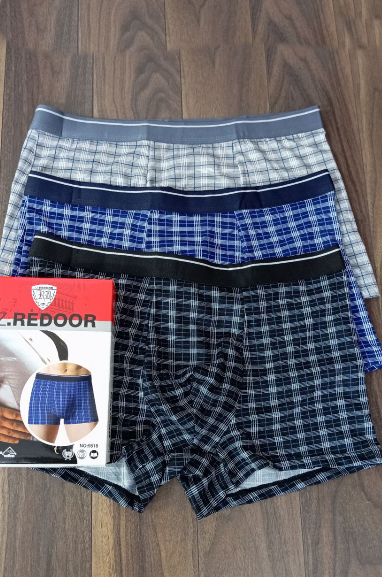 Боксеры мужские 9818, бамбук/хлопок (цвета в ассортименте)