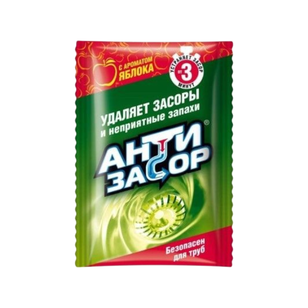 Антизасор Ср-во гранул. д/удаления засора в трубах с аром.Яблока п/п (50г) АЗ005