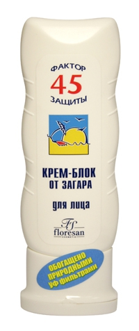 Ф-113-F / (60мл) Крем-Блок от загара д/лица водостойкий SPF-45  .15
