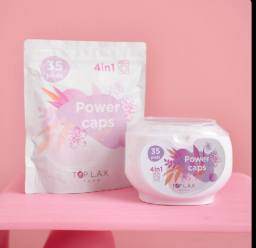 Капсулы для стирки POWER CAPS PINK 4 в 1 (refill)