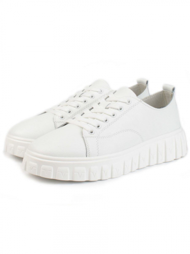 05-PDXL162-1 WHITE Кроссовки женские (натуральная кожа)