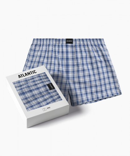 Мужские трусы боксеры Atlantic, 1 шт., хлопок, голубые, MBT-002