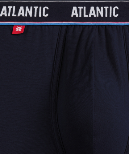 Мужские трусы шорты Atlantic, набор из 3 шт., хлопок, темно-синие + коралловые + серый меланж, 3MH-214