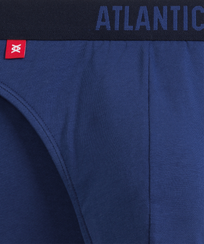 Мужские трусы слипы спорт Atlantic, набор 3 шт., хлопок, темно-голубые + светло-голубые + индиго, 3MP-094
