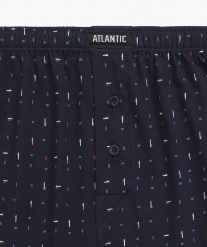 Мужские трусы боксеры Atlantic, набор из 2 шт., хлопок, темно-синие, 2MBX-056