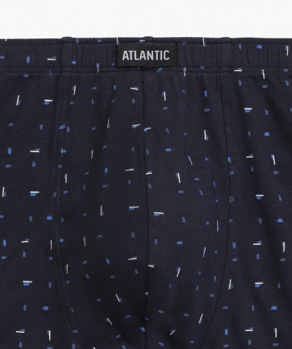 Мужские трусы шорты Atlantic, набор из 3 шт., хлопок, темно-синие + голубые, 3MH-194