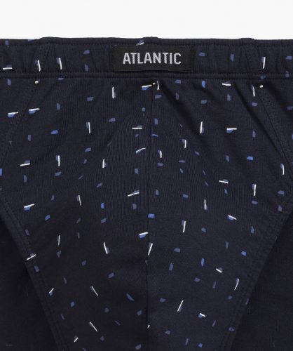 Мужские трусы слипы спорт Atlantic, набор 3 шт., хлопок, темно-синие + голубые, 3MP-176