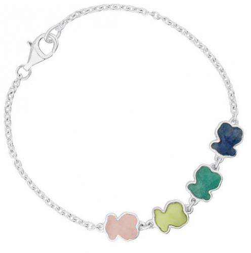 Браслет из серебра TOUS New Color с кварцем, гаспеитом, амазонитом, дюмортьеритом