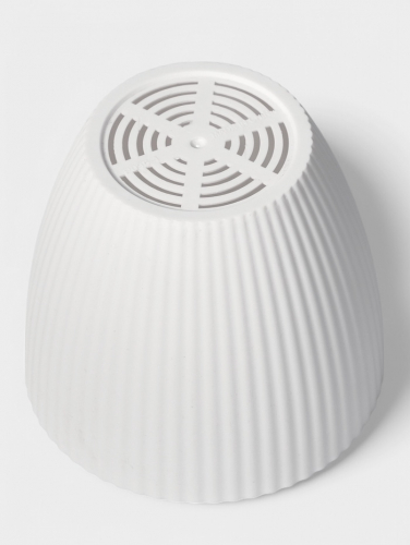 Горшок для цветов с поддоном Ribbed, пластиковый, 15×15×13 см, белый