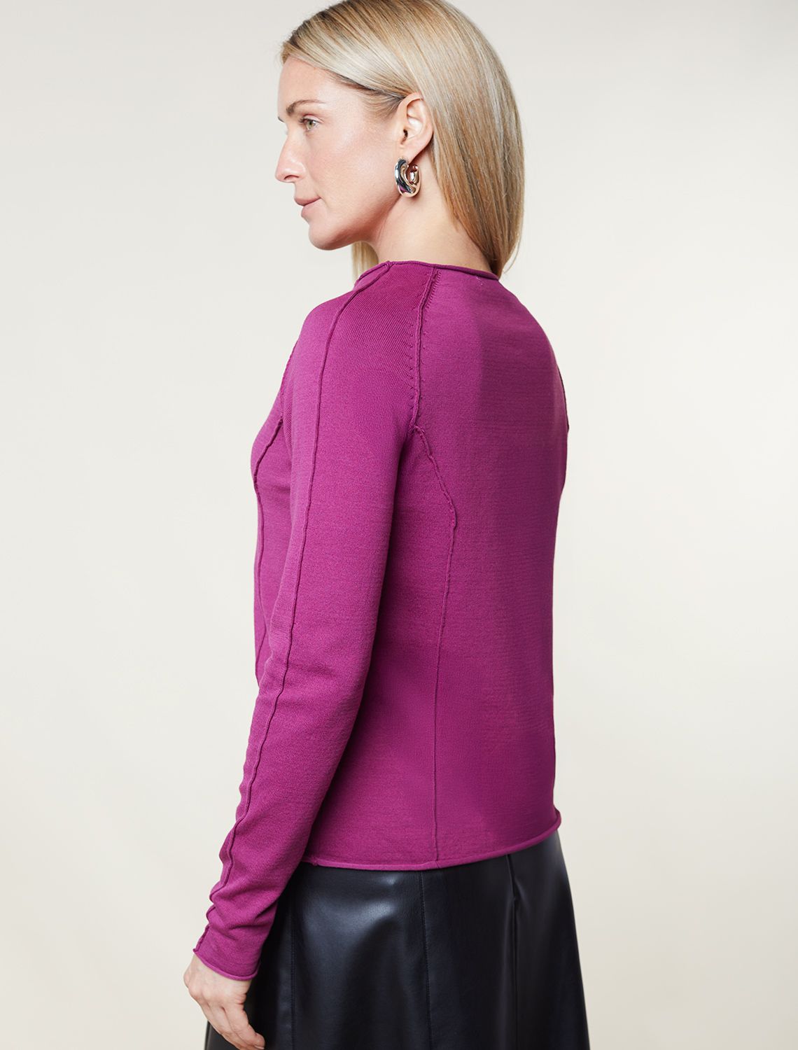 Джемпер тонкой вязки из хлопка с нейлоном D39.354 пурпурный