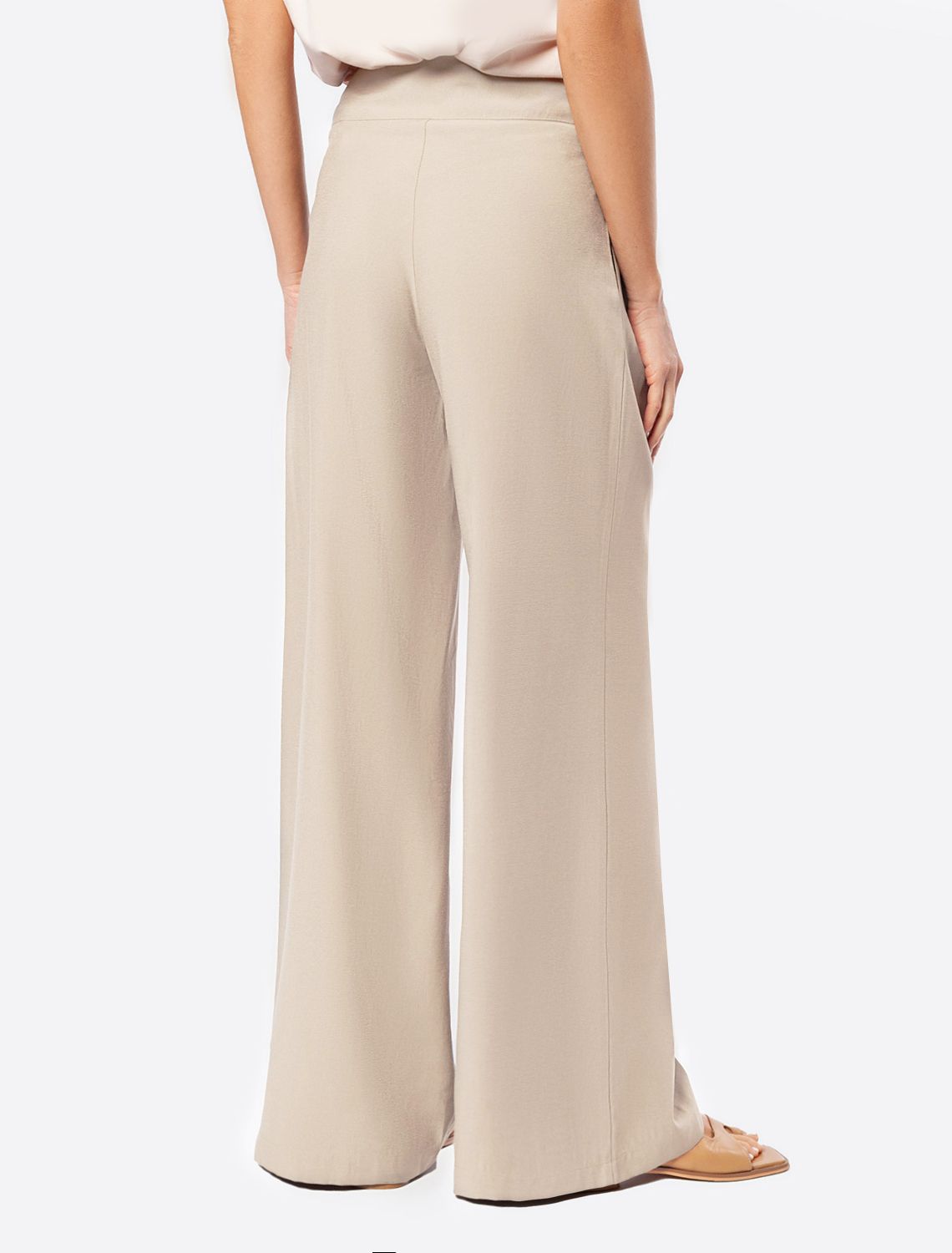 Ст.цена 2890р Брюки-палаццо из плотного лиоцелла D24.267 светло-бежевый