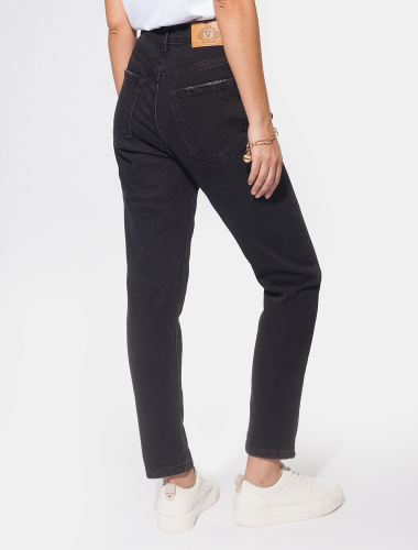 Ст.цена 2490р Джинсы mom-fit из 100% хлопкового денима D54.226 черный