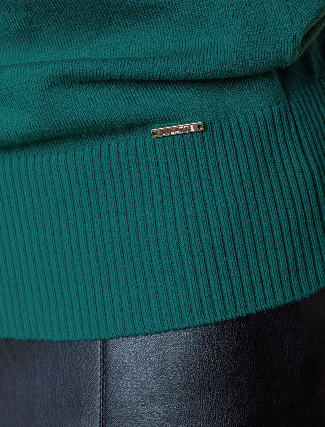 Джемпер тонкой вязки из хлопка с нейлоном D34.201 зеленый