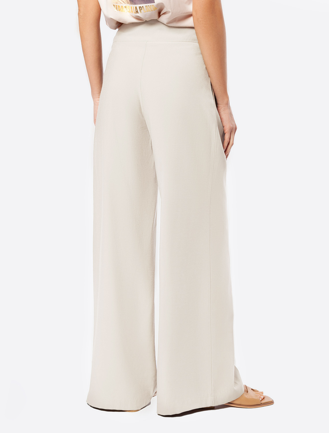 Ст.цена 2890р Брюки-палаццо из плотного лиоцелла D24.267 кокосово-молочный