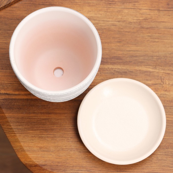 Горшок для цветов «Букле», 700 мл, d=11.5 см, h=11.5 см, керамика, серый