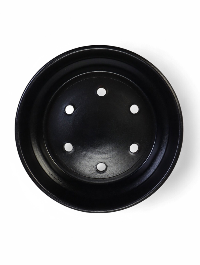 Горшок - бонсайница «Огма» для кактусов и суккулентов, 3 л, d=26 см, h=8 см, керамика, с поддоном, чёрный