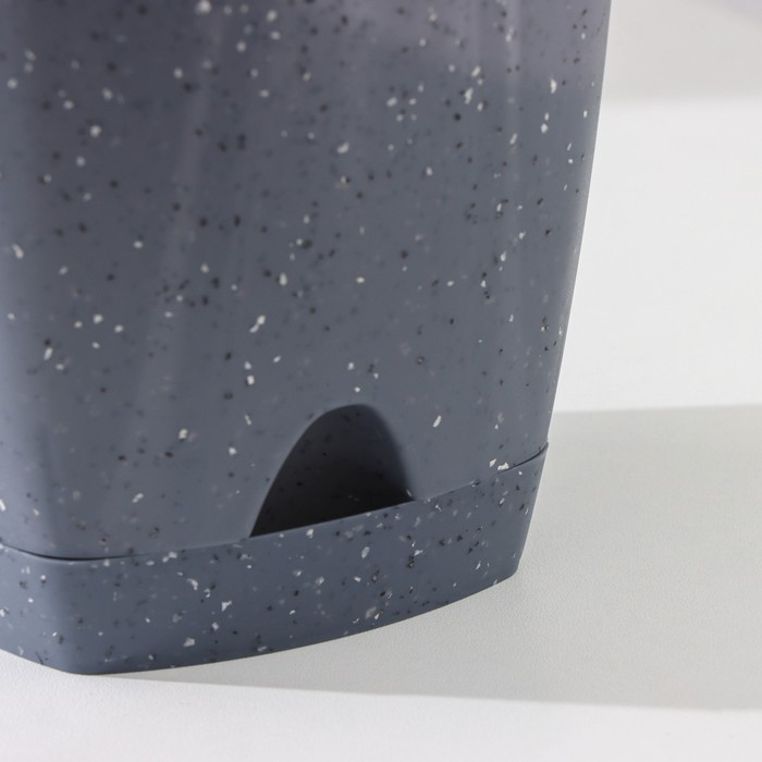 Горшок для цветов с прикорневым поливом «Amsterdam», 1.35 л, d=14 см, темный камень