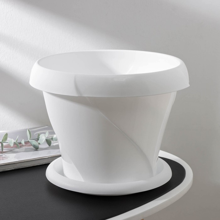 Горшок с поддоном «Флориана», 5.4 л, цвет белый