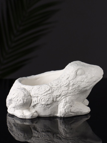 Фигурное кашпо для цветов «Лягушка», гипс, 14×12×9 см