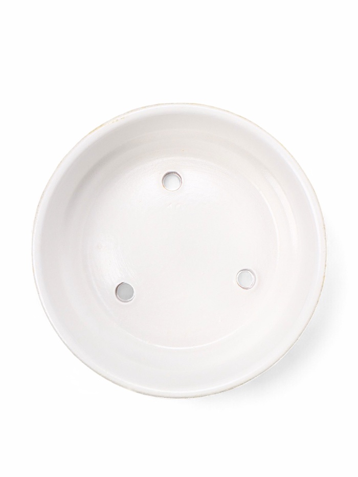 Горшок - бонсайница «Нави», для кактусов и суккулентов, 600 мл, d=15 см, h=5.5 см, керамика, с поддоном, белый