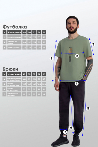 Арт. 613108  Комплект с брюками мужской 48-56 (5 шт)