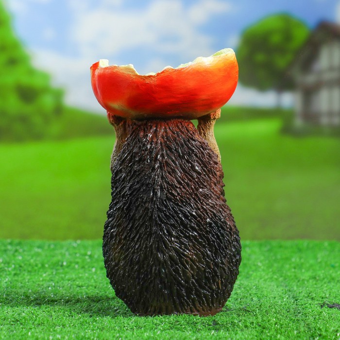 Садовая фигура из полистоуна «Ёжик - поилка», 23 см