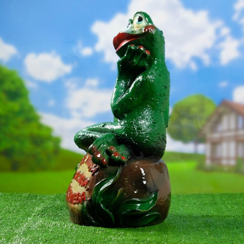 Садовая фигура из гипса «Лягушка на камне», 52×23×30 см
