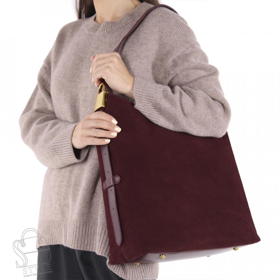 Сумка женская кожаная 56085BDAA wine red Baidou/50(дефект)