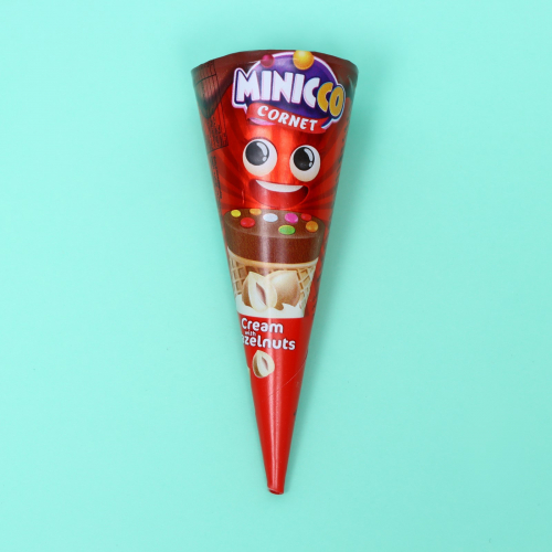 Minicco Cornet Peanut - Вафельный рожок с шоколадно-арахисовым кремом 25гр