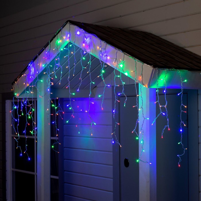 УЦЕНКА Гирлянда «Бахрома» 3 × 0.9 м, IP44, УМС, прозрачная нить, 232 LED, свечение белое, 220 В