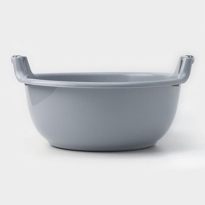 Таз с ручками, 16 л, 44.5×43×21.5 см, круглый, серый