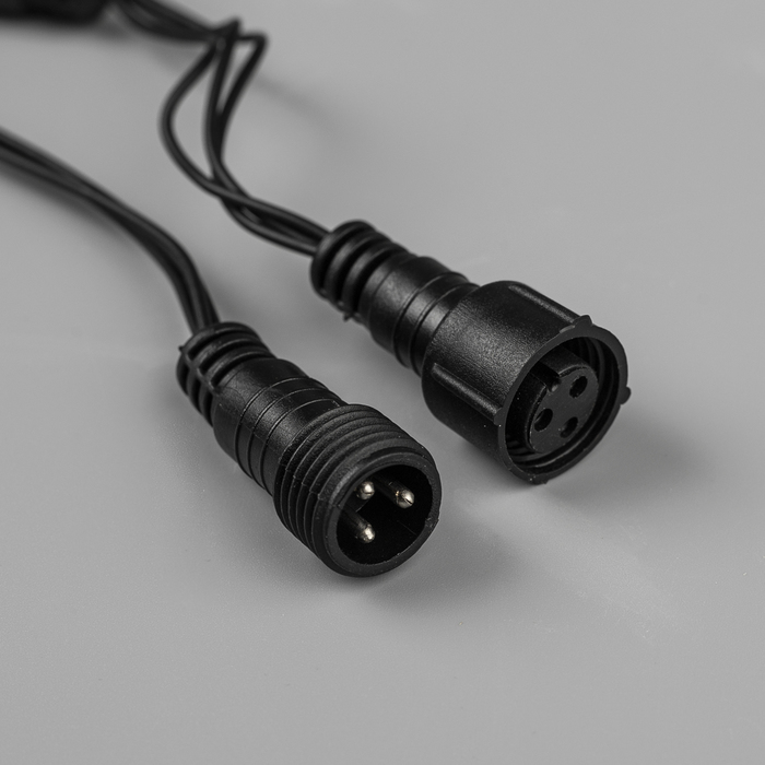 УЦЕНКА Гирлянда «Бахрома» 3 × 0.6 м, IP44, УМС, 220 В, тёмная нить, 160 SMD-LED, свечение белое