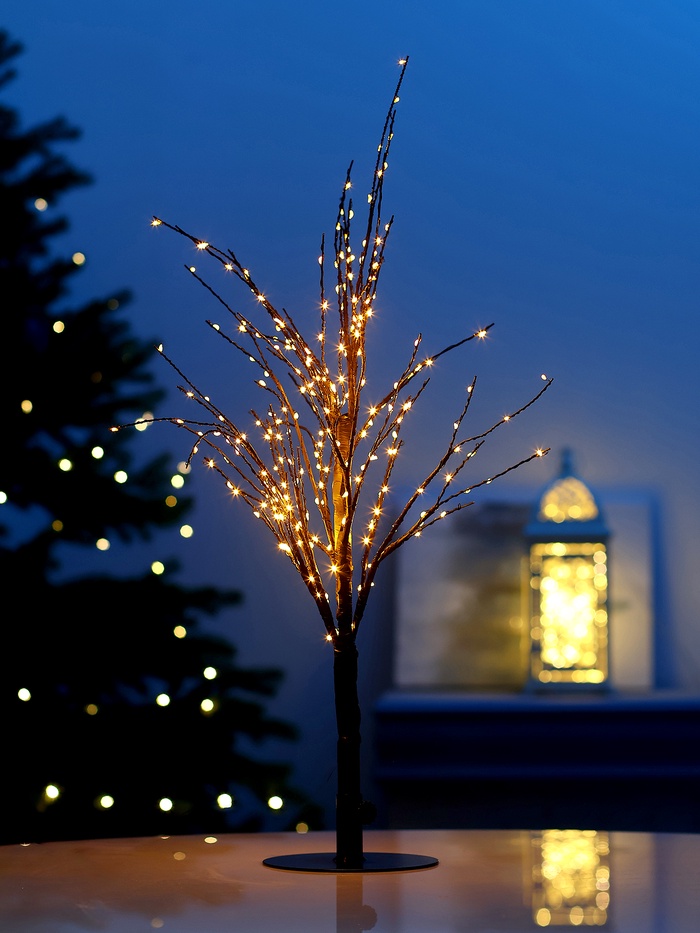 Дерево светодиодное 60 см, 240 LED, постоянное свечение, USB, свечение янтарно-белое