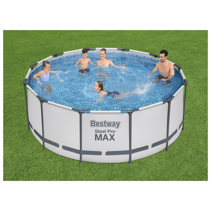 УЦЕНКА Бассейн каркасный Bestway Steel Pro Мах 56420, 366×122 см, фильтр-насос, тент, подстилка, круглый
