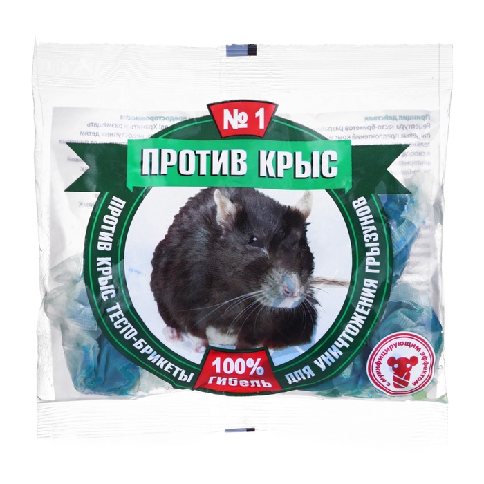 Тесто-брикеты от грызунов «Против крыс», 100 г