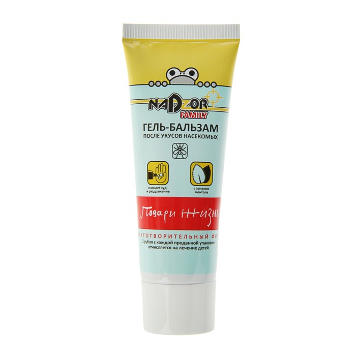 Гель-бальзам после укусов насекомых Nadzor, с запахом ментола, 30 мл