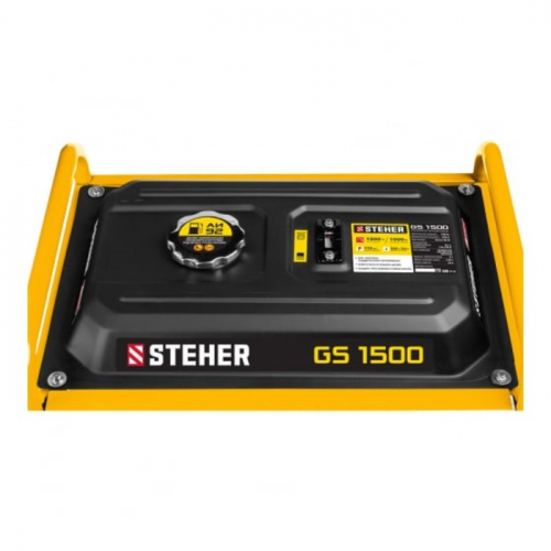 Генератор бензиновый STEHER GS-1500, 4Т, 220 В, 1200 Вт, 4 л.с., ручной стартер, 4.4 л