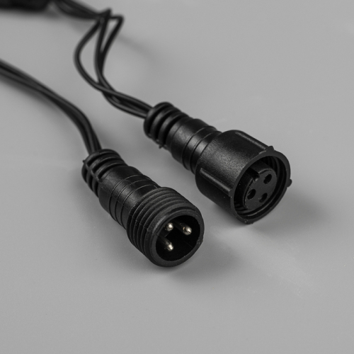 УЦЕНКА Гирлянда «Бахрома» 3 × 0.6 м, IP44, УМС, 220 В, тёмная нить, 160 SMD-LED, свечение белое