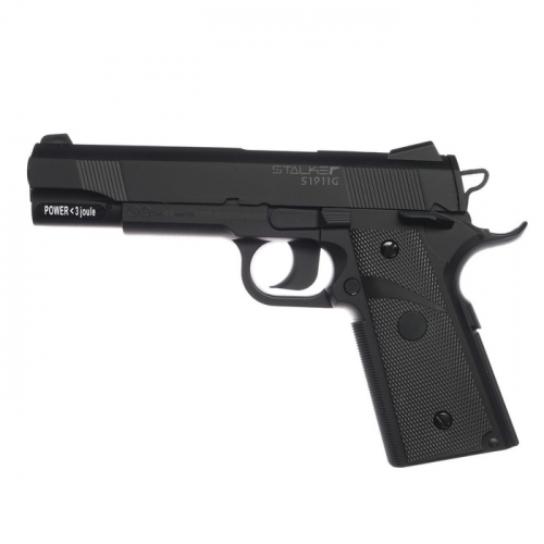 УЦЕНКА Пистолет пневматический Stalker S1911G кал. 4.5 мм, 3 Дж, корп. пластик, до 120 м/с