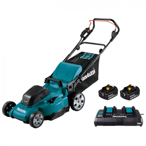 Газонокосилка аккумуляторная Makita DLM480RF, 2×18 В, 6 Ач, шир./выс. 480/20-100 мм, 62 л