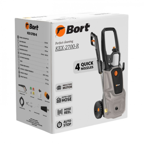Мойка высокого давления Bort KEX-2700-R, 2500 Вт, 190 бар, 480 л/час