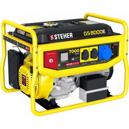 Генератор бенз. STEHER GS-8000Е, 4Т, 220 В, 700 Вт, 15 л.с., электро/руч. старт, 25 л