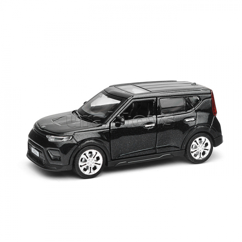Машина металл KIA soul 12 см, (двери, багаж., черный)инерц, в коробке