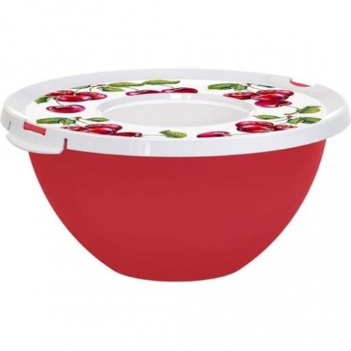 Миска  2л с крышкой ВИШНЯ
