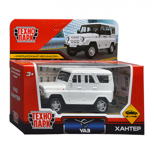 Машина металл UAZ Хантер длина 10,5 см, инерция, белый