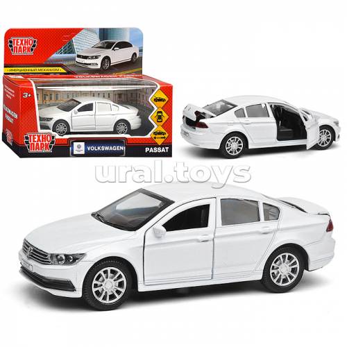 Машина металл Volkswagen passat 12 см, двери, багаж, инерц, белый