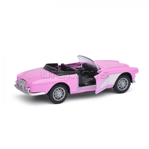 Модель металл Кабриолет Barbie 12см, (двери, свет-звук ) инерц., в коробке