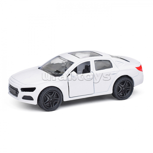 Белая инерционная машинка с люком, die-cast, 1:32, открывающиеся двери