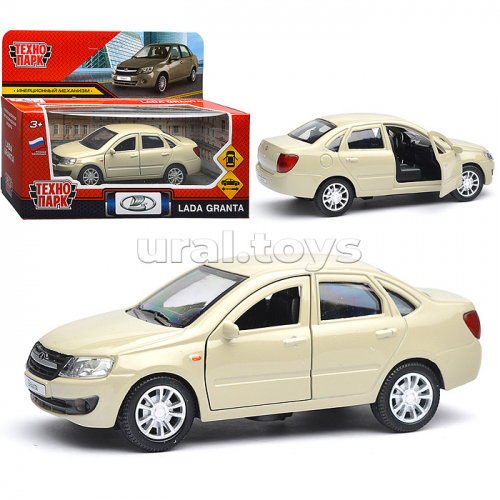 Машина металл LADA granta 11,5 см, (двери, инерц, бежевый,) в коробке