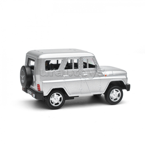 Машина металл UAZ Хантер длина 10,5 см, инерция, серебристый